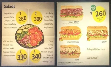 Subway menu 