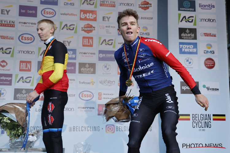 Thibau Nys voor het eerst op BK-podium bij elite: "Leeftijd is nog het verschil met niveau van Michael en Laurens"