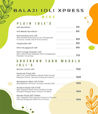 Balaji Idli Xpress menu 1