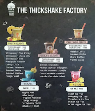The Thickshake Factory menu 1