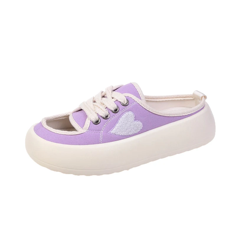 Canvas slippers dames, nieuwe Baotou zool in spons cake-look, modieus en comfortabel voor dagelijks gebruik. Perfect voor casual looks.