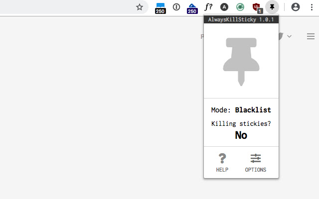 AlwaysKillSticky chrome extension