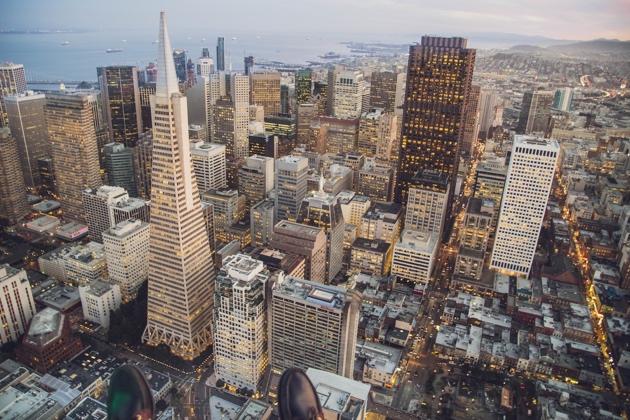 Aerial view of buildings in one of the best San Francisco locations for service-based businesses.