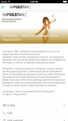 ImPulsTanz 2015 Festival App