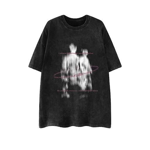 Title 1, Letter Printed Pattern Washed Old Short Sleeve ...