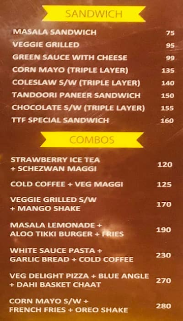 The Tea Factory menu 