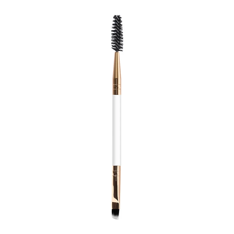 Spiraal schuine wenkbrauwborstel met dubbele uiteinden. Creëer perfecte wenkbrauwen. Definiëren, opvullen en kammen. Essentieel make-up tool.