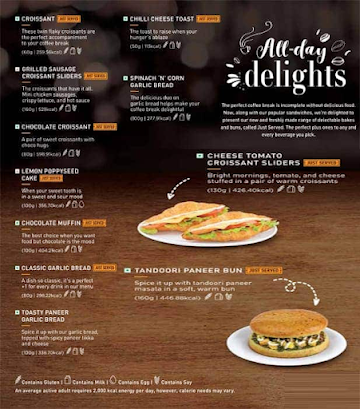 Cafe Coffee Day menu 