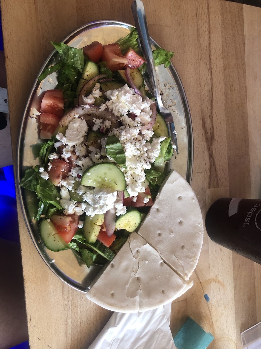 GF pita with my amazing salad!