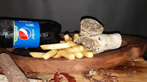 Chicken Shawarma With Fries And Soft Drink(250Ml)