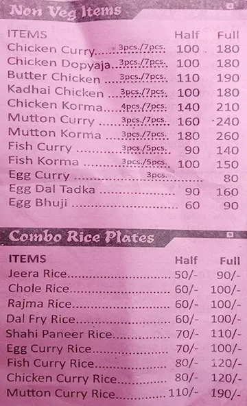 Sneha Food Lovers Point menu 