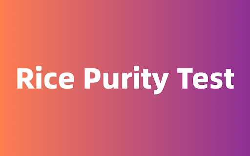 Rice Purity Test