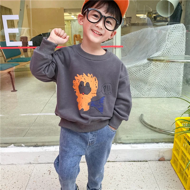 Title 6, Katoenen fleece baby sweater met cartoon figure...
