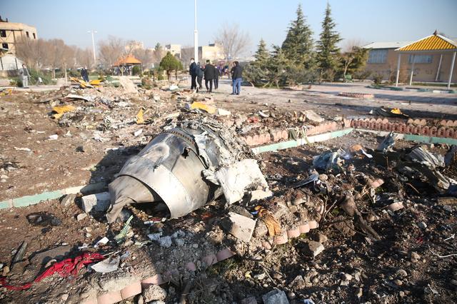 Debris of a plane belonging to Ukraine International Airlines, that crashed after taking off from Iran's Imam Khomeini airport, is seen on the outskirts of Tehran, Iran January 8, 2020.