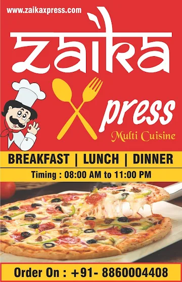 Zaika Xpress menu 