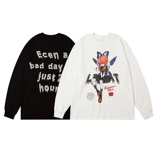 Title 5, Cartoon Alphabet Print Cotton Long-sleeved Swea...