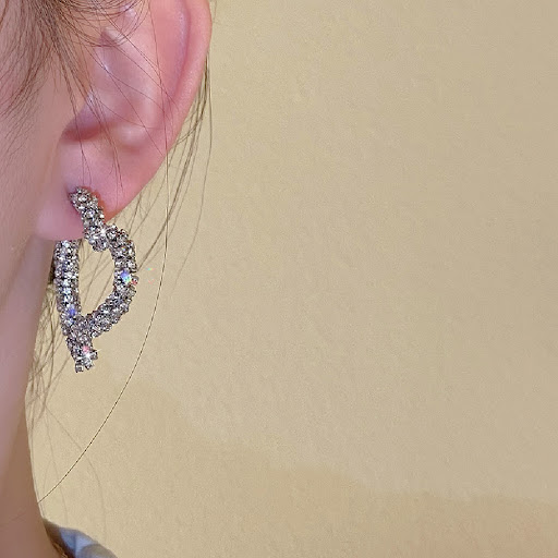 Title 3, Light Luxury Diamond Love Earrings offer romant...