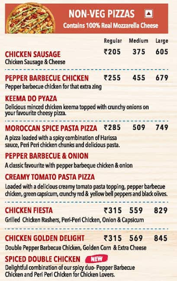 Domino's Pizza menu 