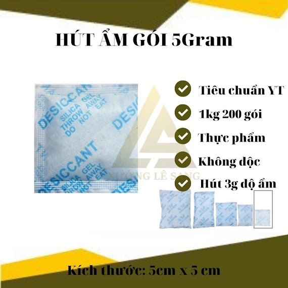 Gói Hút Ẩm Đóng Gói 5 Gram - Bịt 1 Kg (200 Gói) - Gói Chống Ẩm