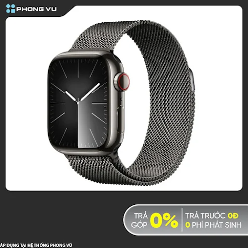 Đồng hồ Apple Watch Series 9 4G 41mm Graphite (Vỏ Thép Dây Thép) (MRJA3SA/A)