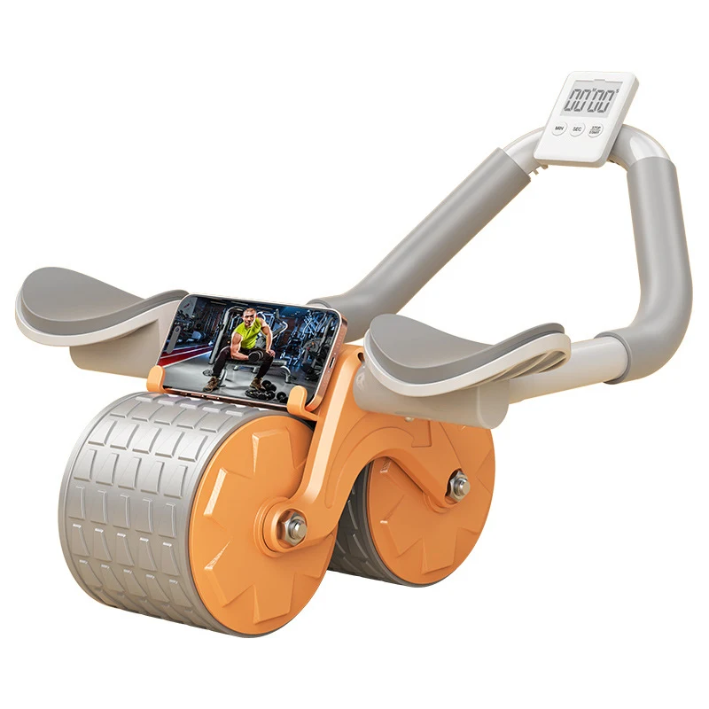 Roue abdominale avec support de coude et outil pour aplatir le ventre. Machine de fitness pour des abdos et un ventre plat!