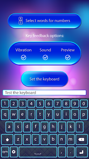 Neon Blue Keyboard