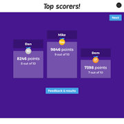 Kahoot! podium.