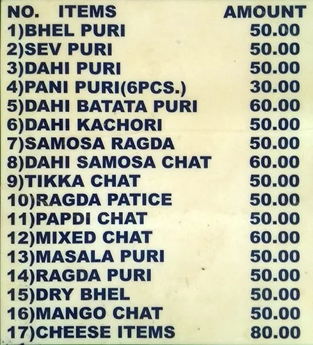 Shree Radhe Krishna menu 