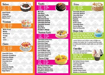 The Cake Garden menu 