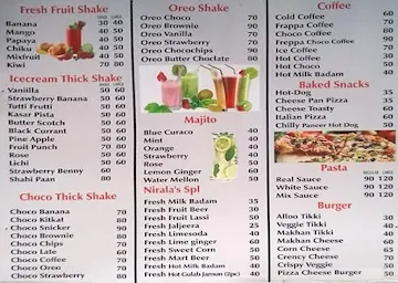 Nirala's menu 