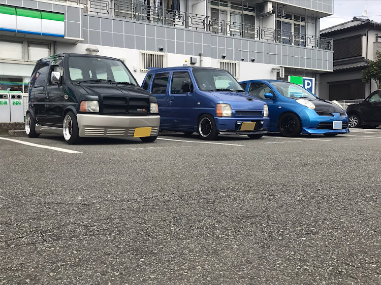 ワゴンRの久々の遠征、久々の再会・仲間に感謝・このサウンド何処かで聞いた？（笑）・やっぱりバーフェンはいいぞ・いつも いいね､コメントありがとうございます｡に関するカスタム事例の投稿画像2枚目