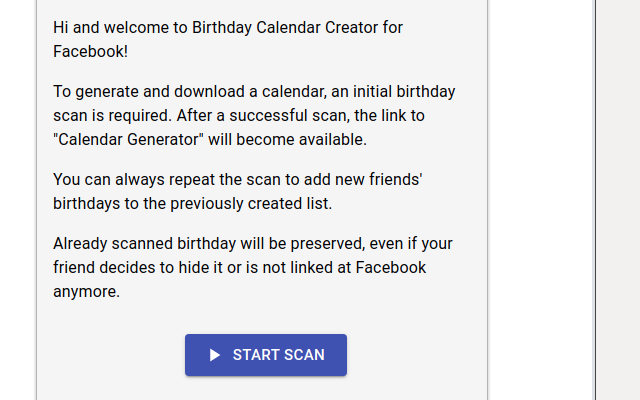 Birthday Calendar Exporter for Facebook Preview image 0