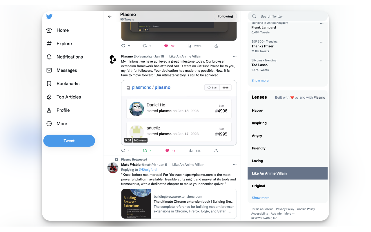 Lenses: AI-Augmented Twitter Timeline Preview image 0