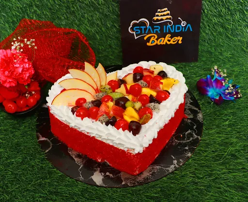 Heart Shape Red Velvet Fruit Cake