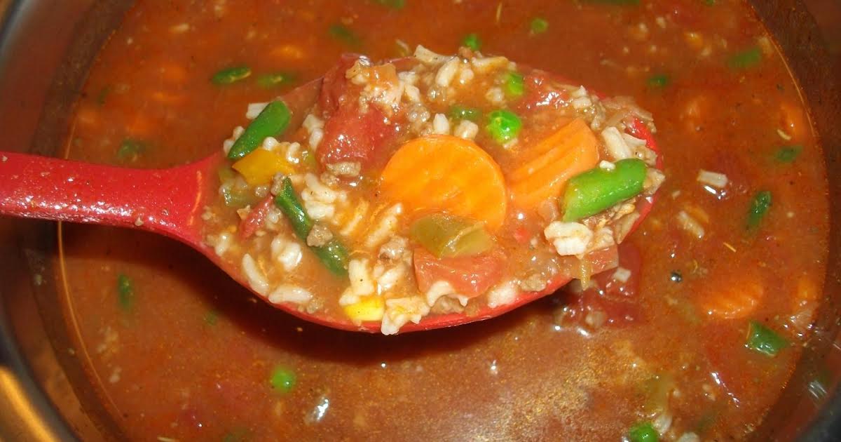 Hamburger Spanish Rice Soup | Just A Pinch Recipes
