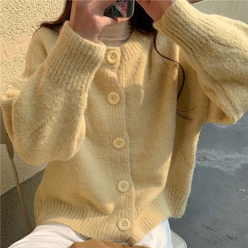 Title 4, Loose Korean Ins Lazy Style Japanese Vintage Kn...