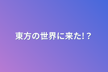 東方の世界に来た!？