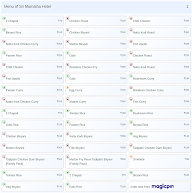 Sri Mamatha Hotel menu 1