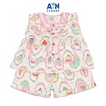 Bộ Quần Áo Ngắn Bé Gái Họa Tiết Bing Chilling Hồng Cotton - Aicdbgpb2Fjz - Ain Closet