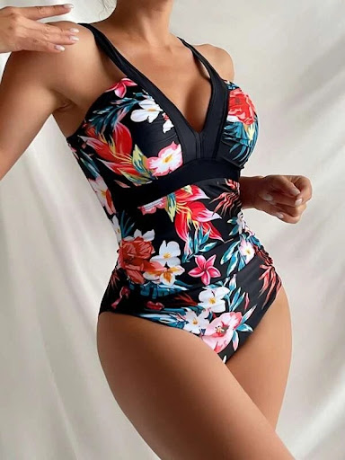 Title 12, Womens floral one-piece bikini swimsuit, desig...