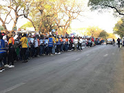 Supporters of self-proclaimed prophet Shepherd Bushiri outside the Pretoria Commercial Crime Court August 29 2019.