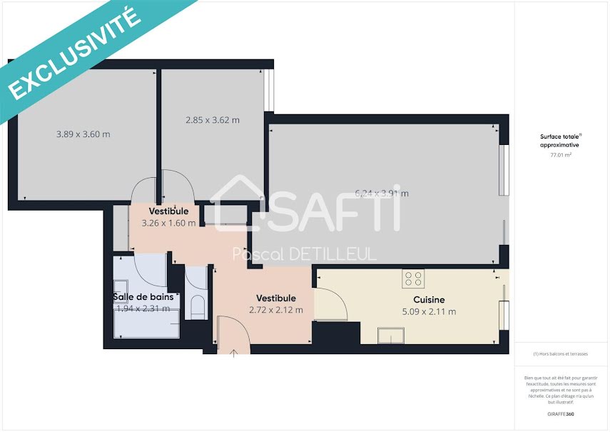 Vente appartement 3 pièces 76 m² à Garches (92380), 530 000 €