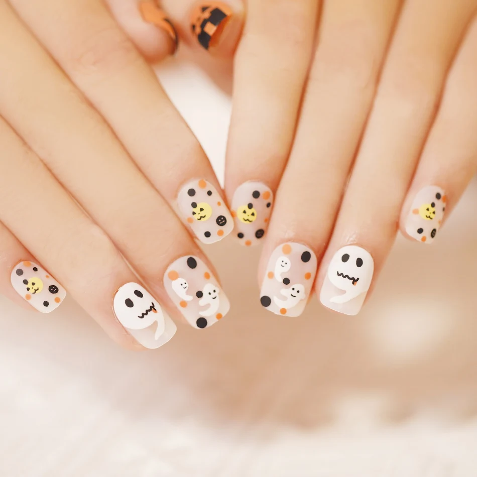 Halloween Wear Unhas 3D Estéreo Adesivas Peças para Decoração de Unhas Aplicação Fácil Efeito Festivo Manicure Duradoura