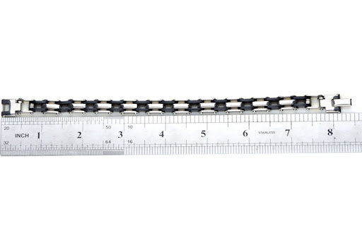 Title 7, Mens stainless steel silicone bracelet