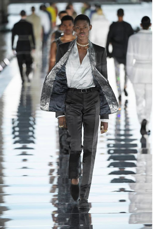 Denetric Malope walks at the Dolce & Gabbana Alta Sartoria 2021 show in Venice.