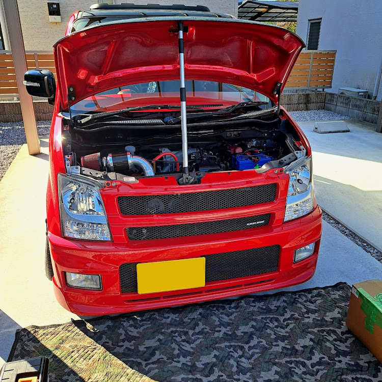 ワゴンRの赤い車・フォグ左右交換に関するカスタム事例の投稿画像1枚目