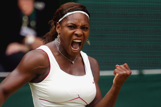 Serena Williams of USA celebrates a point during the Ladies Singles Final Match against Vera Zvonareva of Russia on Day Twelve of the Wimbledon Lawn Tennis Championships at the All England Lawn Tennis and Croquet Club on July 3, 2010 in London, England