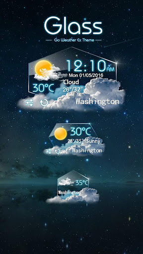 Glass GO Weather Widget Theme