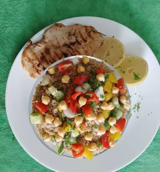 Lemon Chicken Quinoa Chickpea Salad