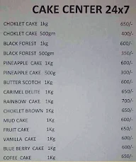 Cake Center 24X7 menu 1